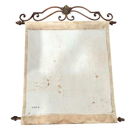 Wrought Iron Wall Hanging Hand Painted Oil Canvas Autumn Forest Scene 36” x 42” - Picture 8 of 11